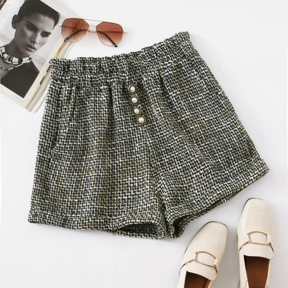 Paperbag Tweed Shorts